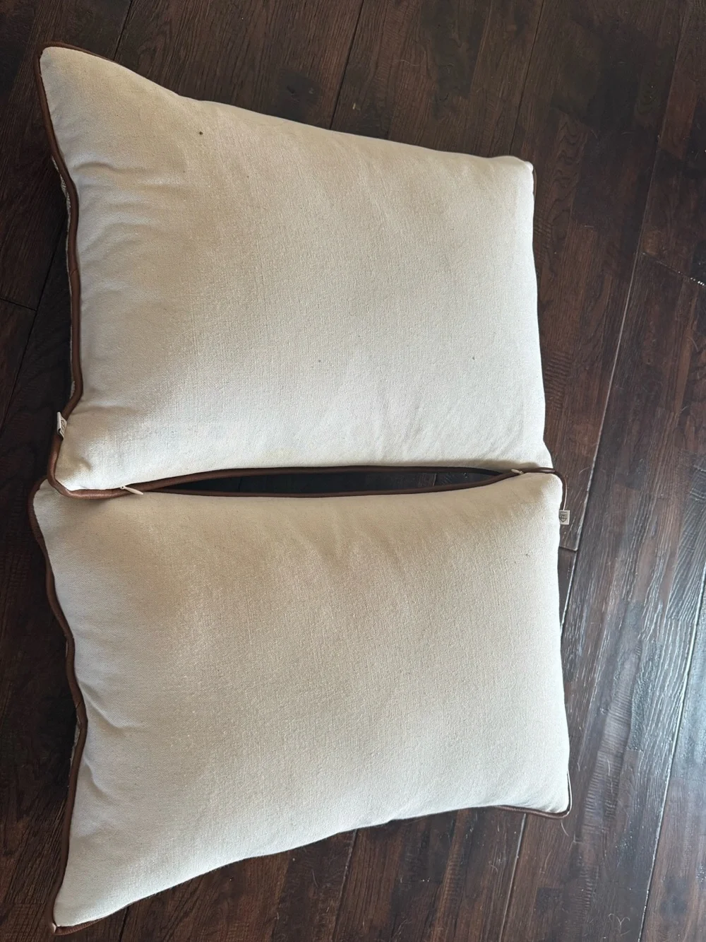 Hearth & Hand Plaid Throw Pillow Pair in Brown Beige and Olive Green